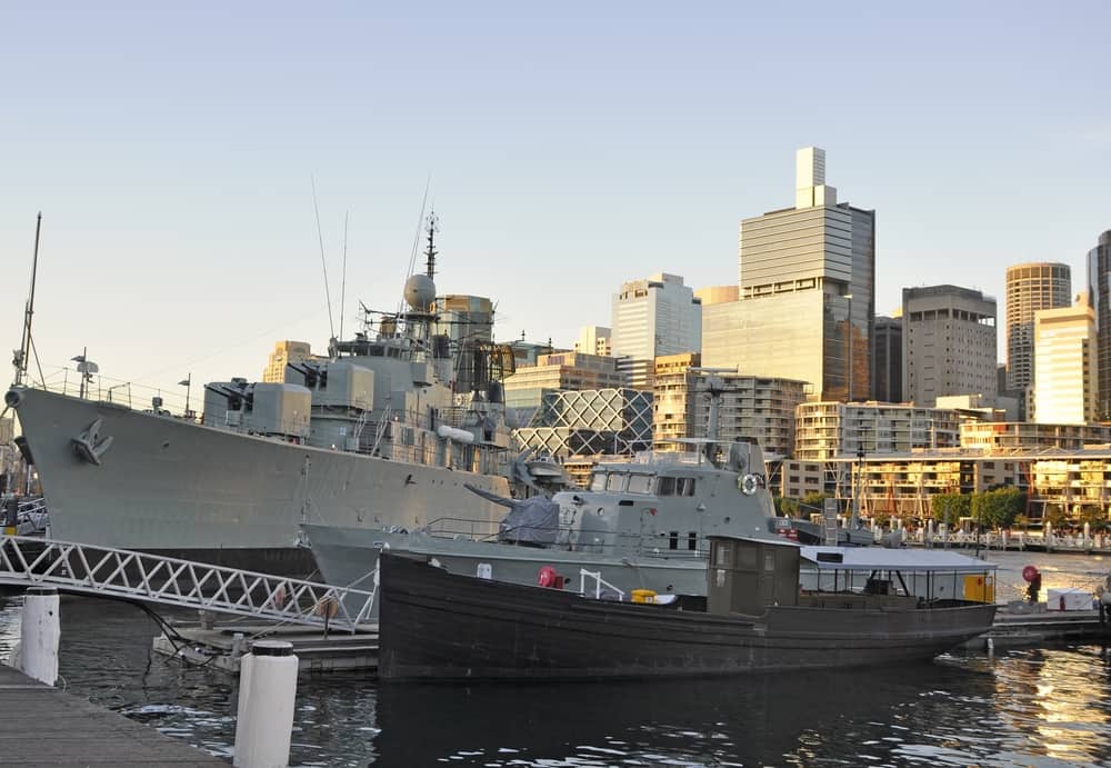 Australien National Maritime Museum - Krigsskibe i havnen