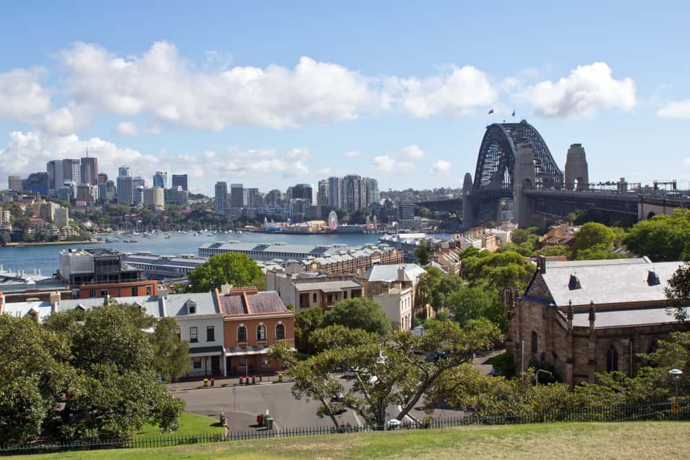 Udsigt over Observatory Park i Sydney.